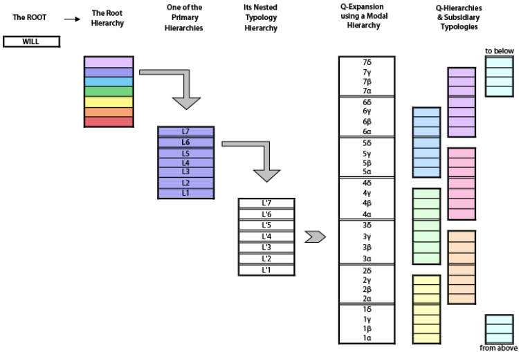 Development of a Q-hierarchy in principle starting from the Root Cell.