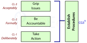 Procedures are established through gripping issues, accountability and action.