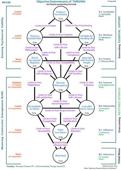 Tree pattern showing objective determinants of thriving.