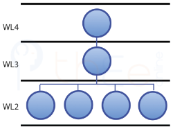 Line-manager has a single line-manager as a subordinate who can handle subordinates.
